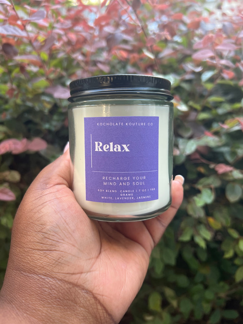 Relax candle, lavender white tea jasmine scent – Kocholate Kouture Co