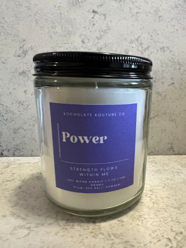 Power Candle - Sea Salt Plum Amber Scent