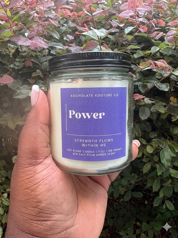 Power Candle - Sea Salt Plum Amber Scent