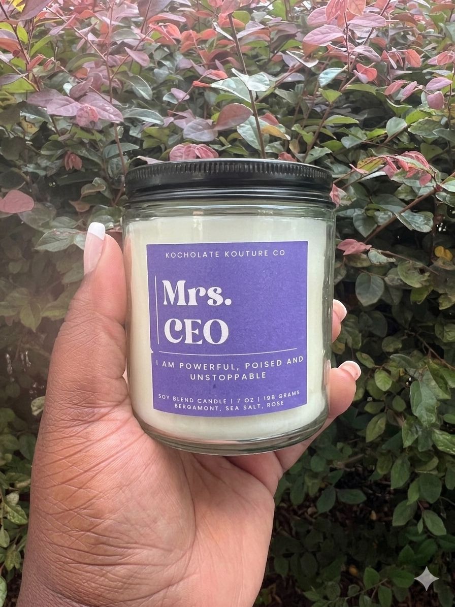 Mrs. CEO Candle - Bergamot Sea Salt Rose Scent