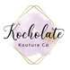 Logo of Kocholate Kouture Co with a purple watercolor background and gold accents.